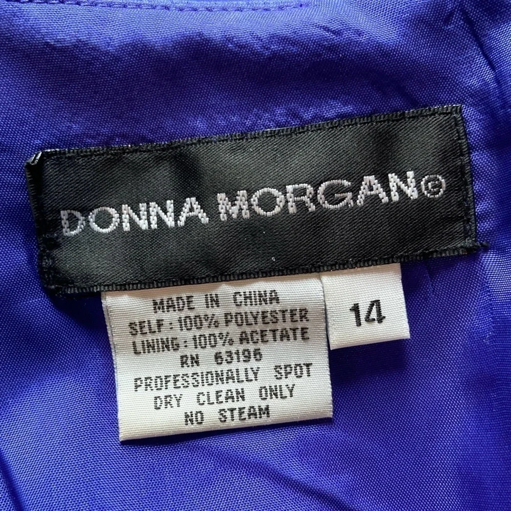 Donna Morgan~Lovely Beaded Formal Maxi Dress~Back Zipper~Short Sleeve~Size 14 - Picture 2 of 14